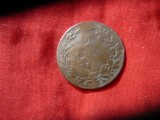 Moneda Romania 2 bani 1867 Watt , cal. mediocru