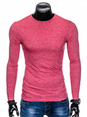 Bluza pentru barbati, din bumbac, rosu, simpla, slim fit - L103 foto
