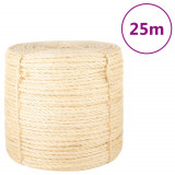 VidaXL Fr&acirc;nghie, 25 m, sisal 100%, 6 mm