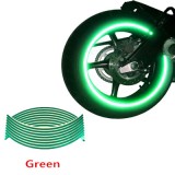 Set 16 ornamente reflectorizante pentru jante auto, moto, culoare verde, AVEX