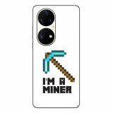 Husa compatibila cu Huawei P50 Pro Silicon Gel Tpu Model Minecraft Miner