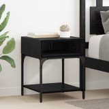 vidaXL Noptieră Stejar negru 40 x 40 x 50 cm Lemn compozit 881816