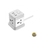 Prelungitor XO Design WL20 20W 3A 1 x USB-C - 2 x USB-A - 4 x Schuko Alb