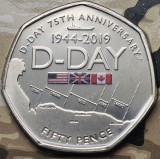 50 pence 2019 Gibraltar, D-Day Anniversary ,Bunc, Blister, tiraj 7500 ex., km#1657