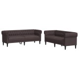 Cumpara ieftin Set canapele, 2 piese, maro inchis, material textil