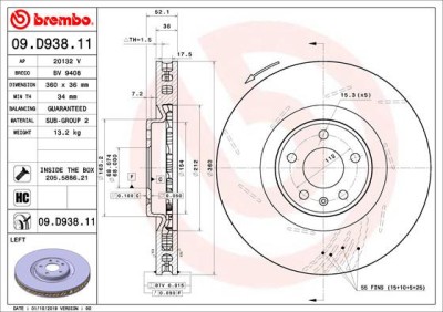 BREMBO 09.D938.11 PRIME LINE - UV Coated Disc frana foto