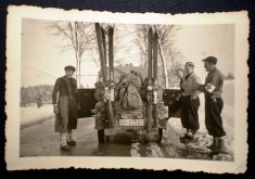 P.099 FOTOGRAFIE VECHE GERMANIA AUTOMOBIL SCHI SKI 9/6mm