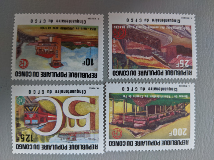 congo - Timbre trenuri, locomotive, cai ferate, nestampilate MNH