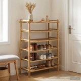 vidaXL Raft pentru &icirc;ncălțăminte cu raft natural 6 niveluri Bambus 42028051