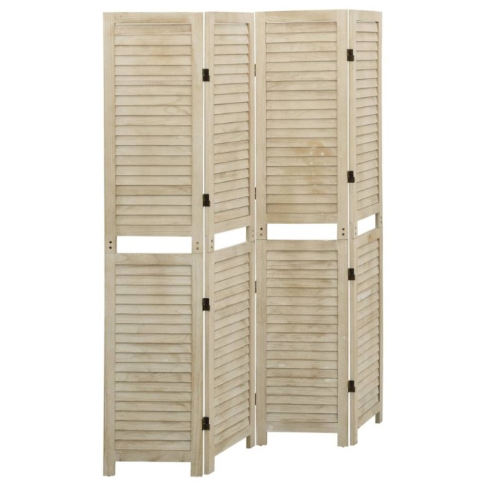 Gossi paravan de camera cu 4 panouri 140x165 cm lemn masiv paulownia