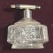 Flacon, recipient pentru parfum - sticla si metal, arta decorativa, anii 1940