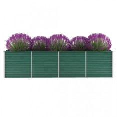 Jardiniera de gradina, o?el galvanizat, 320 x 80 x 77 cm, verde foto