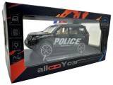 Macheta Masina politie Toyota Land Cruiser Prado metalica cu sunete si lumini- model negru 1:28