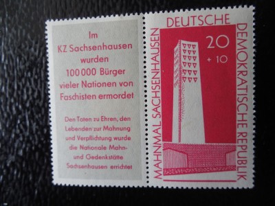DDR-MEMORIALUL LAGARULUI DE CONCENTRARE SACHSENHAUSEN- COMPLET-NESTAMPILAT foto