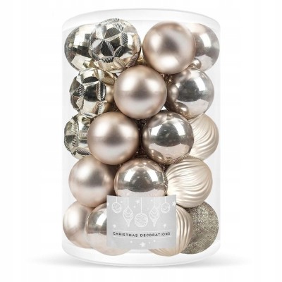 Set globuri de Craciun, 30 bucati, 6 modele, 8cm, auriu Household NewTrend foto