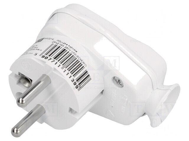 Conector Alimentare AC Mufă 2P PE Alb 250V 16A