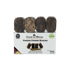 Set 4 foodie power blocks mix, aschii de lemn fructiferi, presate pentru afumare, infuzate cu arome speciale diferite, 4x200gr