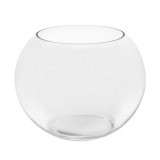 Vază Decorativă Sticlă Transparentă, Diametru 15 cm, &Icirc;nălțime 11.5 cm, Oem