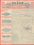 Anton Braun Timișoara 1937 &ndash; scrisoare cu antet ilustrat, instrumente muzicale