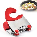 Suport Lingura Koken pentru oala, Clema pentru ustensile Bucatarie din Oțel inoxidabil, Rezistent la Caldura,Suport cu M&acirc;ner anticoroziv, Negru/Rosu -