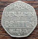 (M2012) MONEDA ANGLIA - 50 PENCE 2013, 100 ANI NASTEREA LUI SIR BENJAMIN BRITTEN, Europa