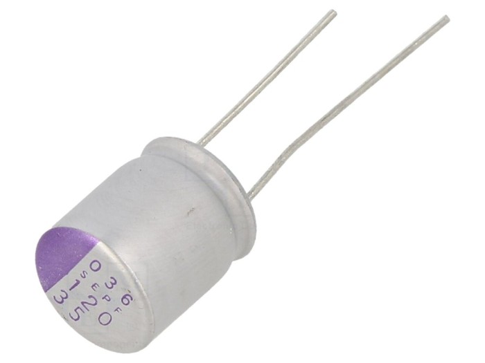 Condensator polimeric 120uF 35V THT