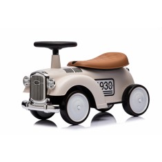 Masinuta premergator fara pedale, Kinderauto Retro Baby Car cu roti moi, alba