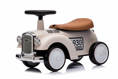 Masinuta premergator fara pedale, Kinderauto Retro Baby Car cu roti moi, alba foto