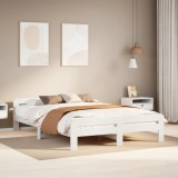 VidaXL Cadru de pat fără saltea, alb, 150x200 cm, lemn masiv pin 855470