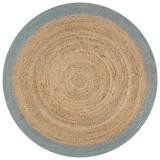 Gossi covor manual cu margine maslinie, 90 cm, iuta