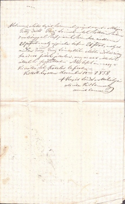 A3735N Act privitor la un &icirc;mprumut de florini renani, 1858, T&acirc;rgu Lăpuș, limba maghiară
