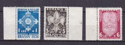 ROMANIA 1936 LP 115 JAMBOREEA NATIONALA BRASOV SERIE MNH foto