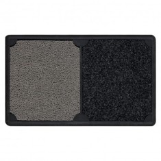 Covoraș BH DM002 Duo cu inserție de curățare &icirc;nlocuibilă, anti-alunecare, exterior, interior - argintiu, 50x80 cm