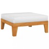 Taburet modular Gossi, lemn acacia, perna alb crem, 66x66x20cm, gradina, exterior