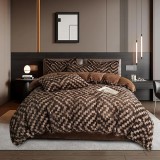 Cumpara ieftin Lenjerie Cocolino Cu Blanita de Iepure Pentru Pat Dublu, 6 piese, Verde Inchis - JO709