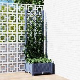 Cumpara ieftin Jardinieră de grădină cu spalier,albastru gri, 40x40x121,5 cm, PP