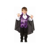 Costum carnaval Vampir Mov pentru copii, marime 92/104 cm (3-4 ani)