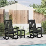 Set scaune de grădină cu leagăn 2 buc Negru 70x92x107.5 cm HDPE