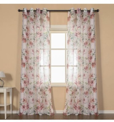 Set 2 perdele, model floral, multicolor, 140x260 cm foto