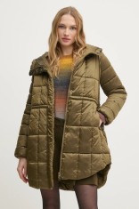 Sisley geaca femei, culoarea verde, de iarna, 2E3XLN052