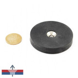 Magnet neodim disc 60 x 10 mm cauciucat cu gaura ingropata D6 / D12 mm
