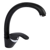 Baterie de bucatarie monocomanda neagra, cu pipa mobila 210 mm, Ecostone GF-2244