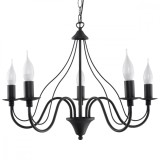 Candelabru Minerwa Negru Din Oțel Cu 5 Becuri Neregulate Modern De Interior