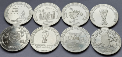 Set complet 8 monede 1 Riyal -Tamim 2022 Qatar, FIFA World Cup Qatar 2022, unc foto