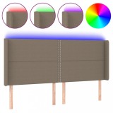 Cumpara ieftin Tablie de pat cu LED, gri taupe, 183x16x118/128 cm, textil