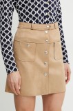 Morgan fusta JGROOM culoarea maro, mini, drept, JGROOM