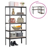 Cumpara ieftin Raft pardoseala mdf stejar metal negru Radman 90x40x180 cm