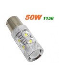 Led auto alb BA15S 50W, 12V &ndash; 24V cu leduri EPISTAR, Xenon Bright