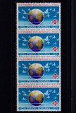 Cumpara ieftin RO 1992 LP 1295 &quot;9 Oct. - Ziua mondiala a postei&quot;,straif de 4 ( V sau H ) , MNH, Nestampilat