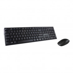 Kit Tastatura + Mouse Serioux, Wireless, 2.4G Hz, Receiver USB Nano, Senzor Optic, 1200 Dpi, 104 Taste, Black